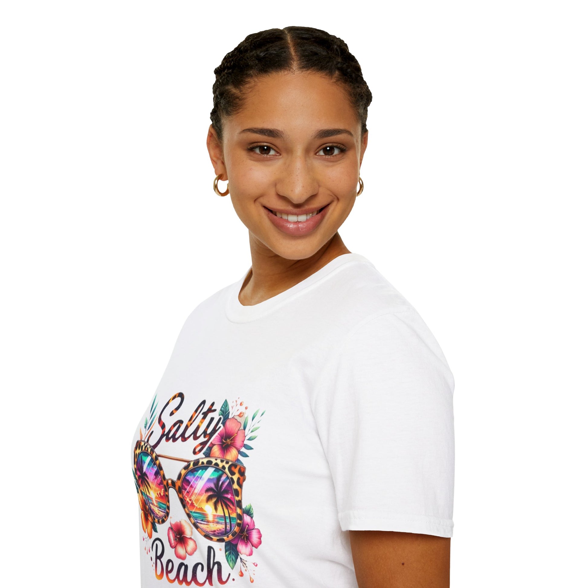 Unisex Softstyle T-Shirt with 'Salty Beach' Design - Summer Vibes, Beachwear, Vacation Shirt, Tropical Gift, Casual Tee