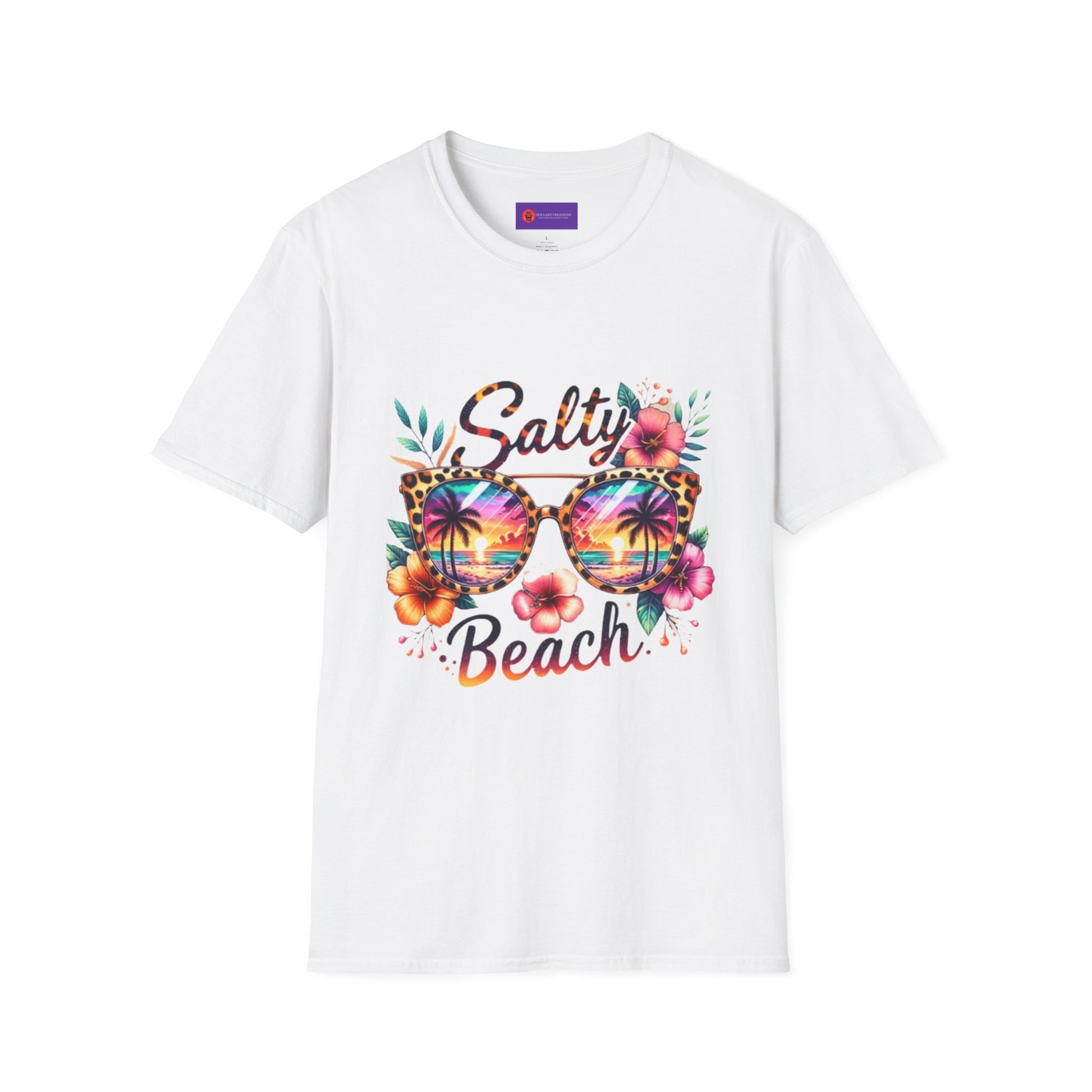 Unisex Softstyle T-Shirt with 'Salty Beach' Design - Summer Vibes, Beachwear, Vacation Shirt, Tropical Gift, Casual Tee