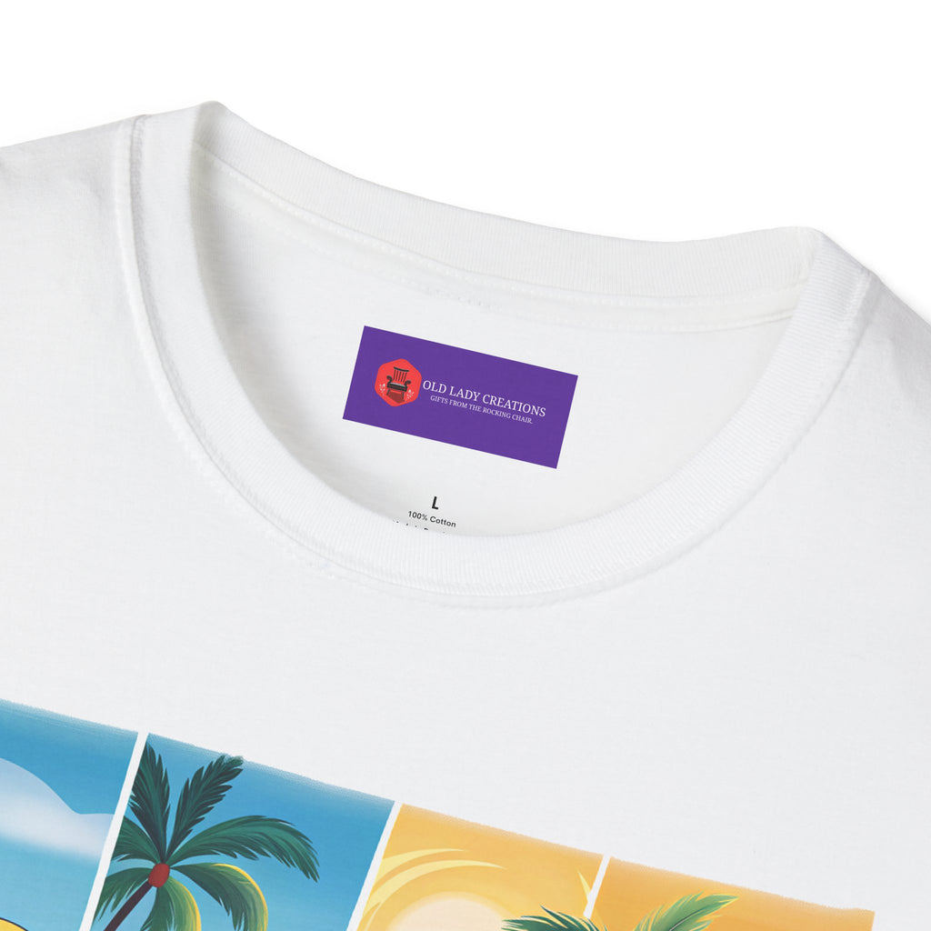 Vibrant Summer Vibes T-Shirt, Beachwear, Sunshine Apparel, Vacation Tee, Casual Summer Outfit, Gift for Beach Lovers