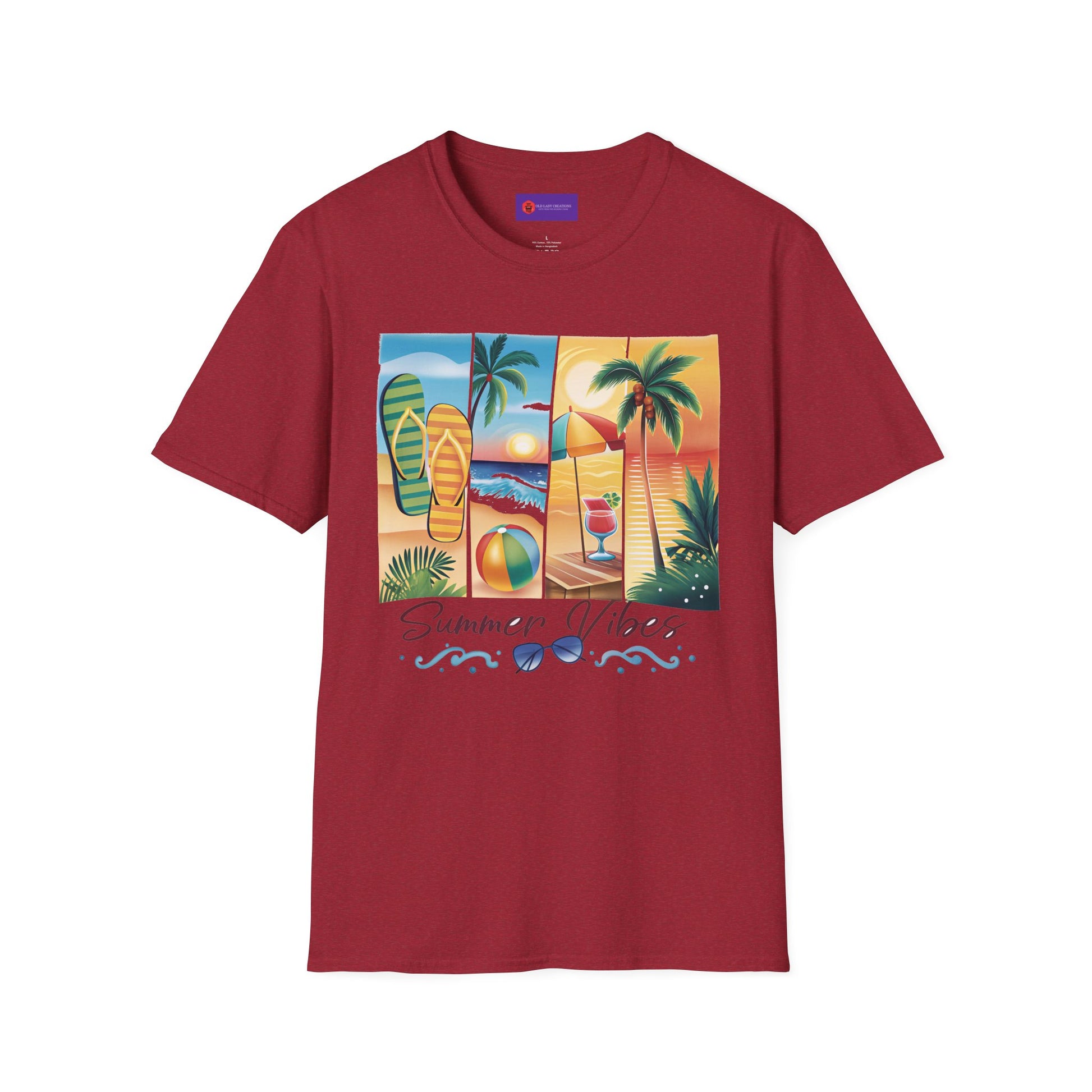 Vibrant Summer Vibes T-Shirt, Beachwear, Sunshine Apparel, Vacation Tee, Casual Summer Outfit, Gift for Beach Lovers