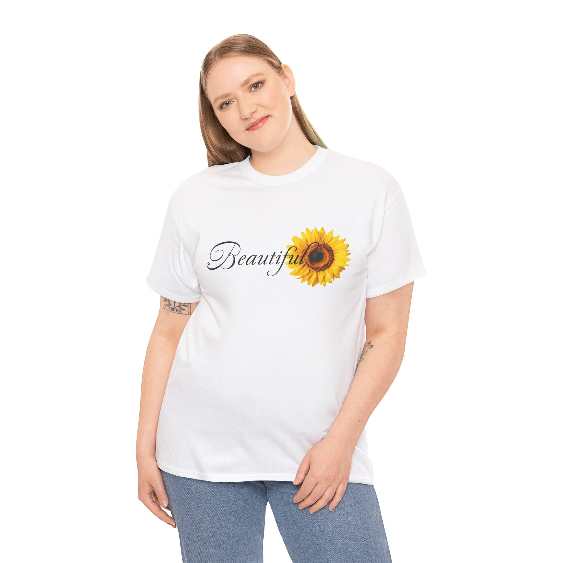 Beautiful Sunflower Unisex Cotton Tee, Nature-Inspired Gift, Casual Outfit, Summer Style, Birthday Gift, Eco-Friendly T-Shirt