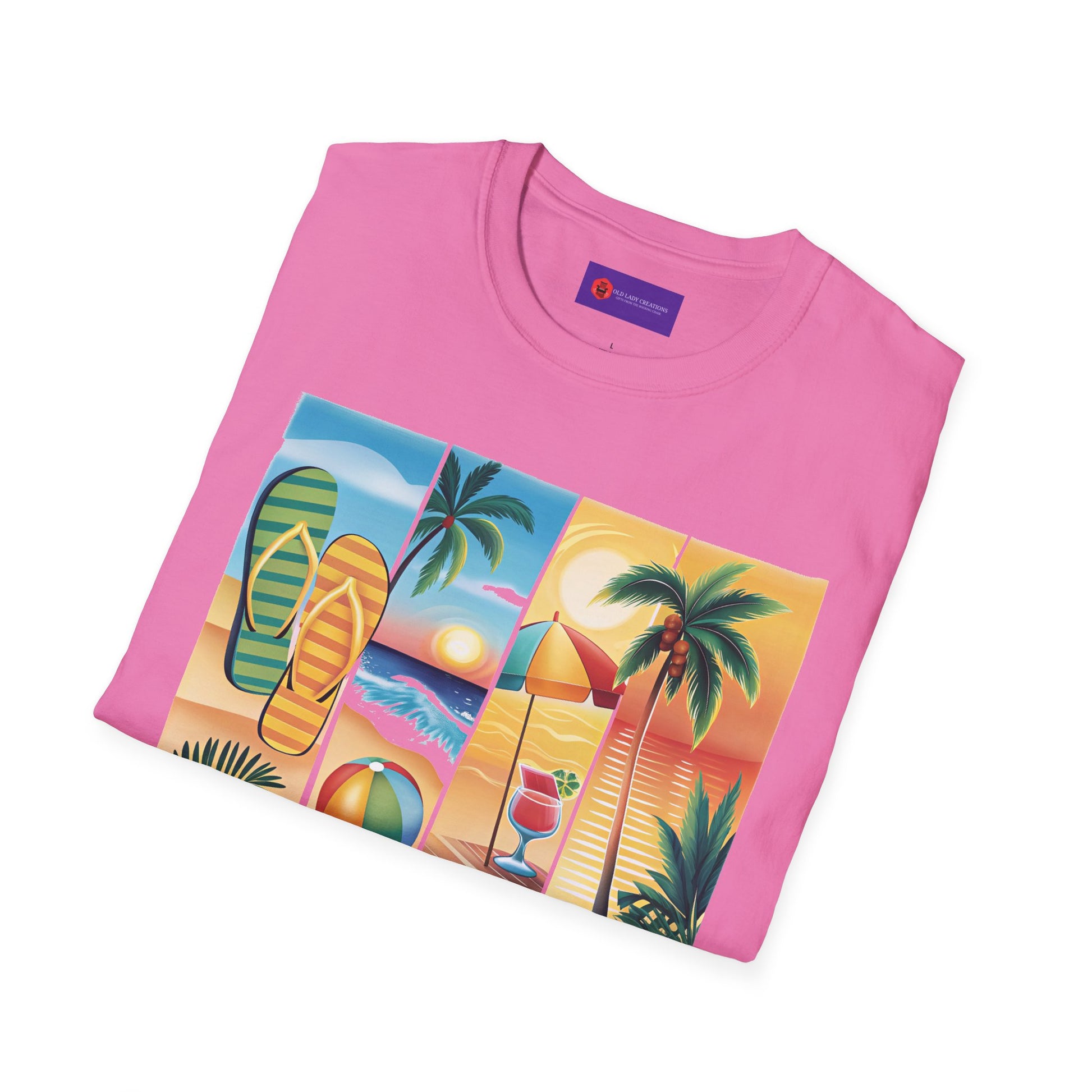 Vibrant Summer Vibes T-Shirt, Beachwear, Sunshine Apparel, Vacation Tee, Casual Summer Outfit, Gift for Beach Lovers