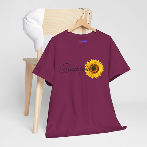 Beautiful Sunflower Unisex Cotton Tee, Nature-Inspired Gift, Casual Outfit, Summer Style, Birthday Gift, Eco-Friendly T-Shirt