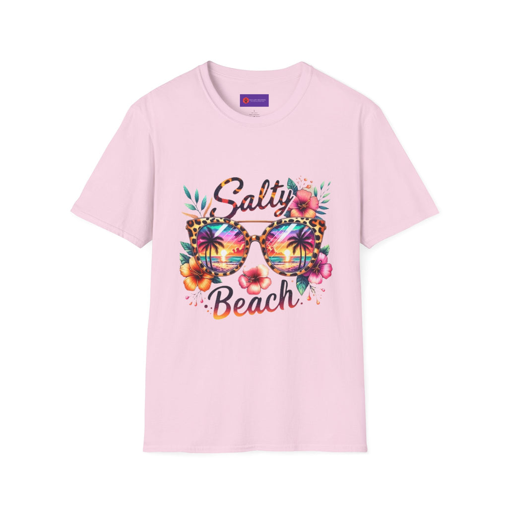 Unisex Softstyle T-Shirt with 'Salty Beach' Design - Summer Vibes, Beachwear, Vacation Shirt, Tropical Gift, Casual Tee