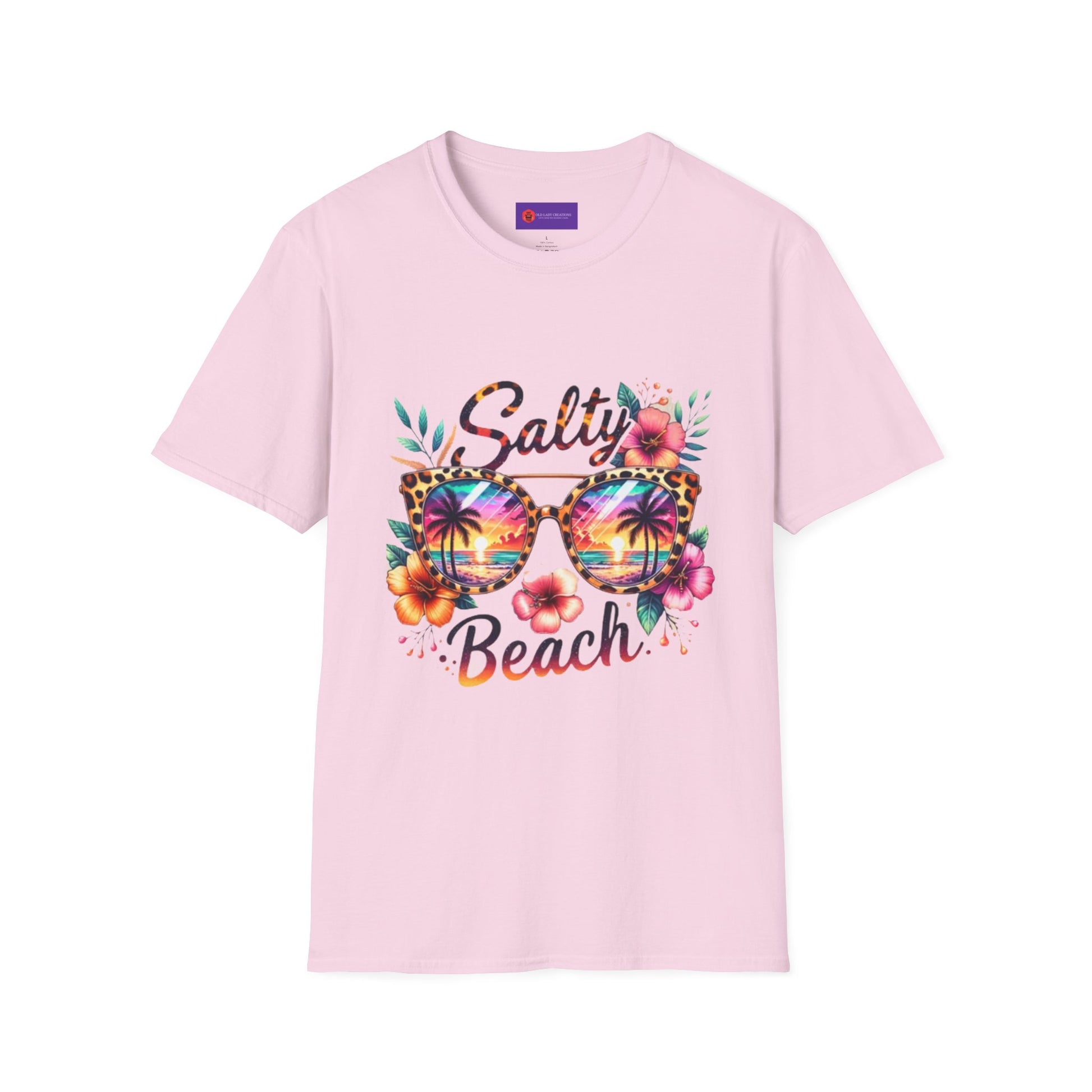 Unisex Softstyle T-Shirt with 'Salty Beach' Design - Summer Vibes, Beachwear, Vacation Shirt, Tropical Gift, Casual Tee