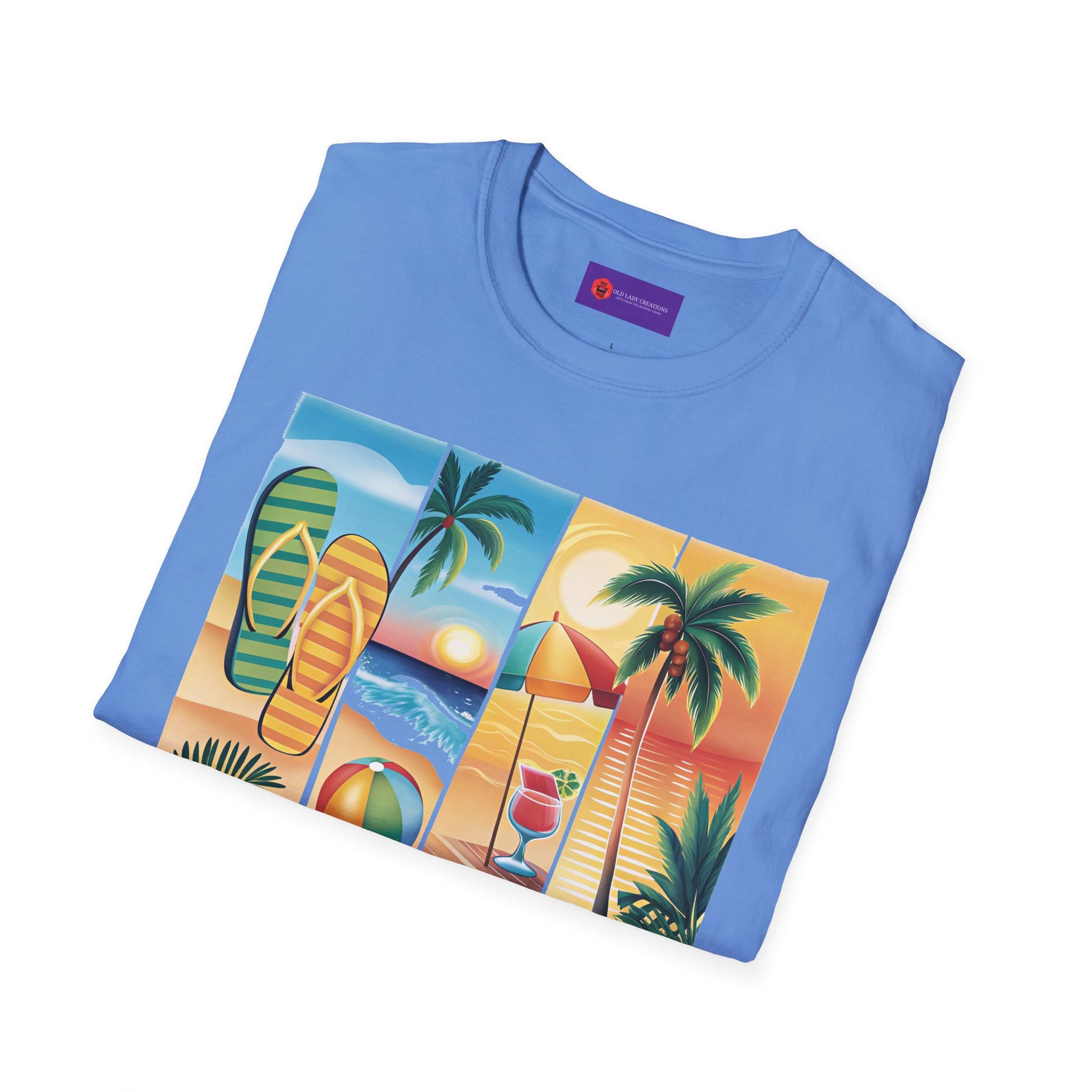 Vibrant Summer Vibes T-Shirt, Beachwear, Sunshine Apparel, Vacation Tee, Casual Summer Outfit, Gift for Beach Lovers