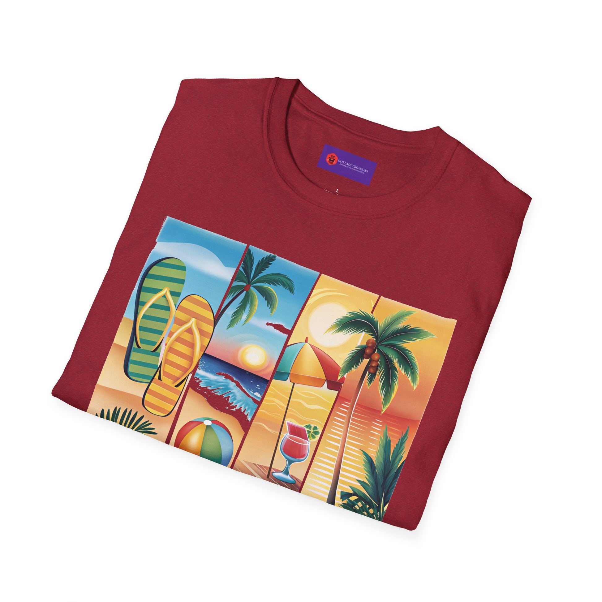 Vibrant Summer Vibes T-Shirt, Beachwear, Sunshine Apparel, Vacation Tee, Casual Summer Outfit, Gift for Beach Lovers