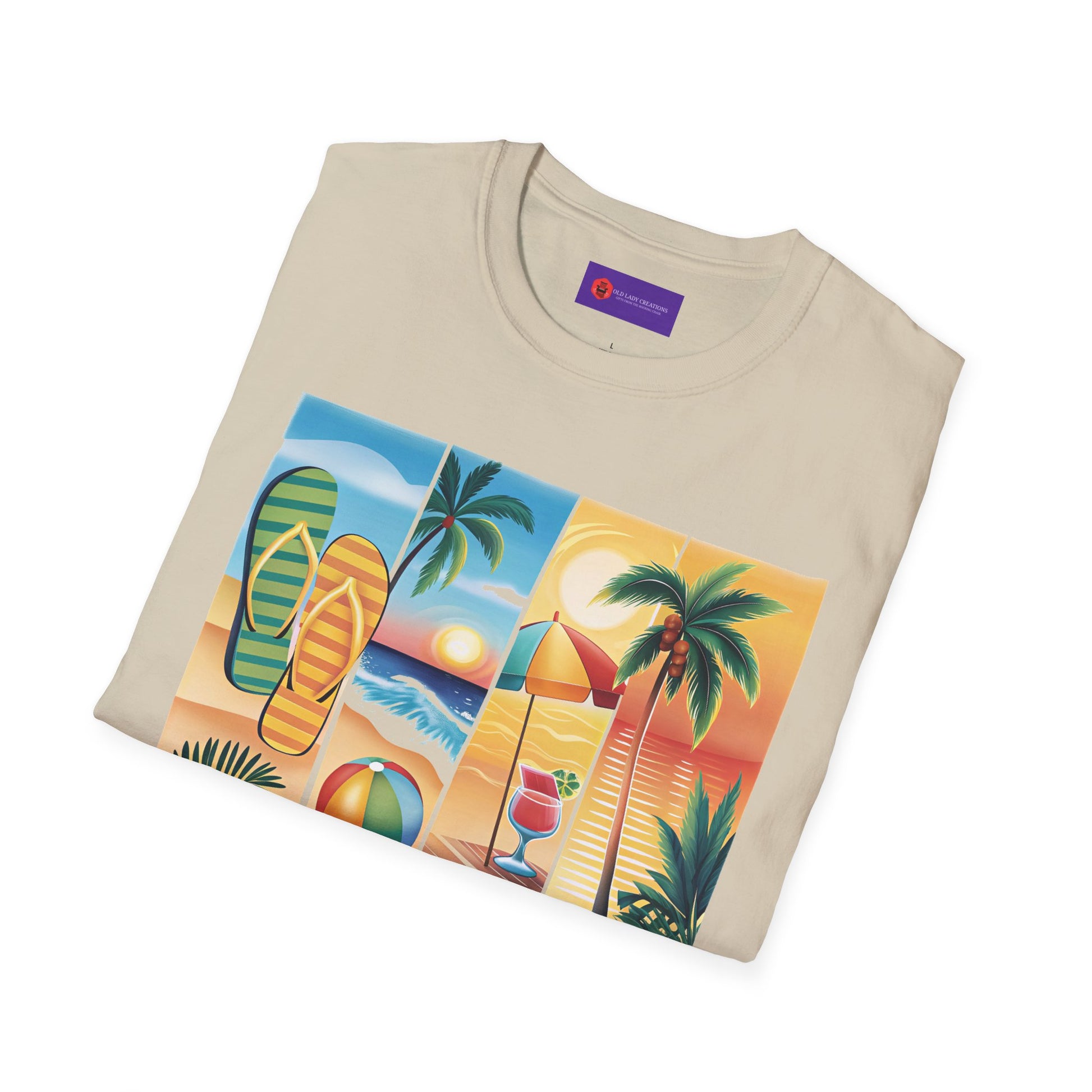 Vibrant Summer Vibes T-Shirt, Beachwear, Sunshine Apparel, Vacation Tee, Casual Summer Outfit, Gift for Beach Lovers