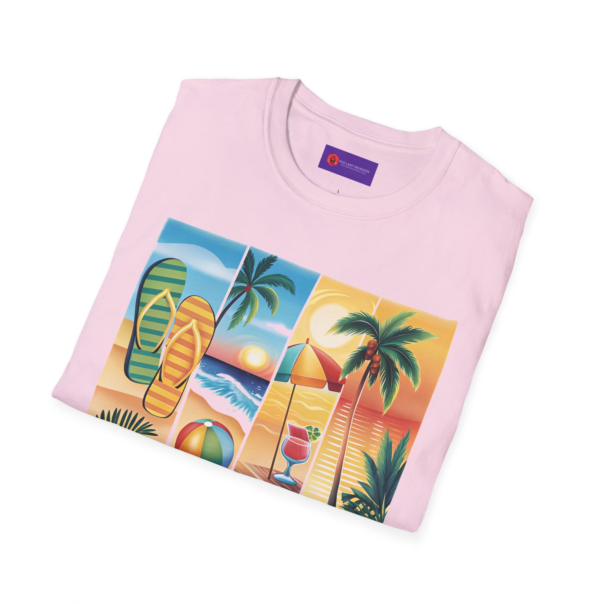 Vibrant Summer Vibes T-Shirt, Beachwear, Sunshine Apparel, Vacation Tee, Casual Summer Outfit, Gift for Beach Lovers
