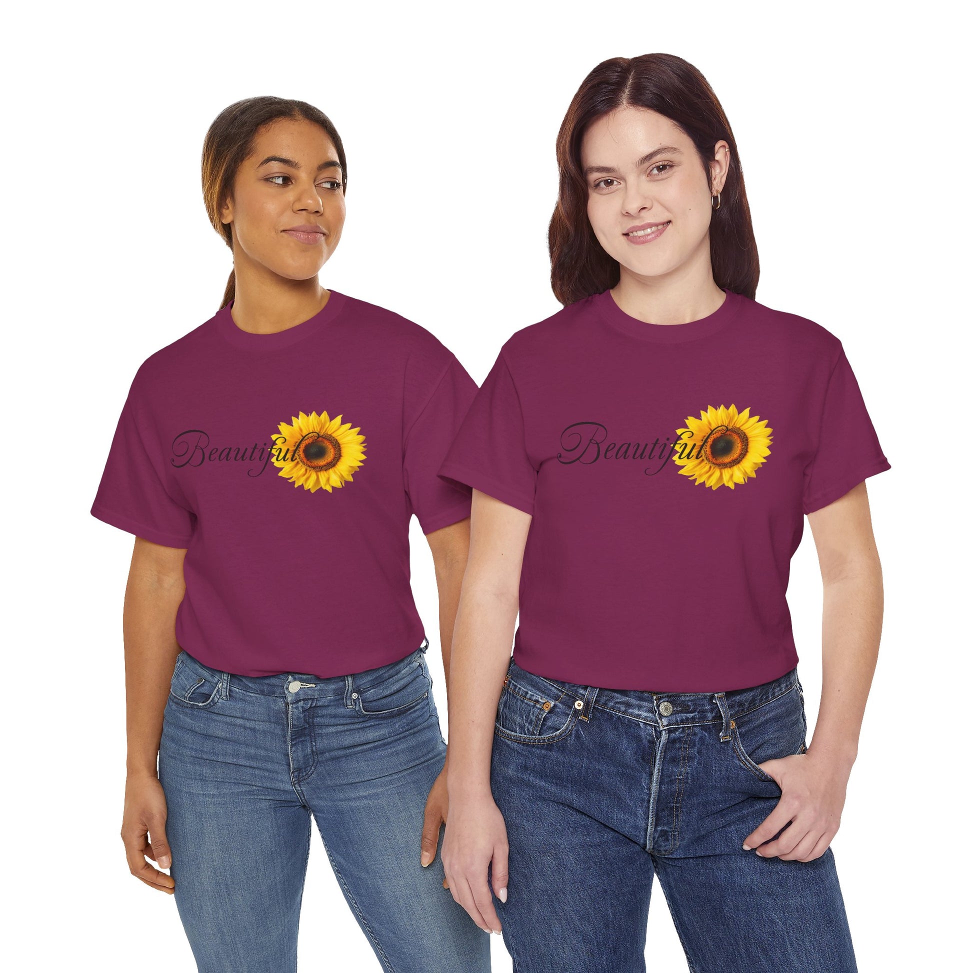 Beautiful Sunflower Unisex Cotton Tee, Nature-Inspired Gift, Casual Outfit, Summer Style, Birthday Gift, Eco-Friendly T-Shirt