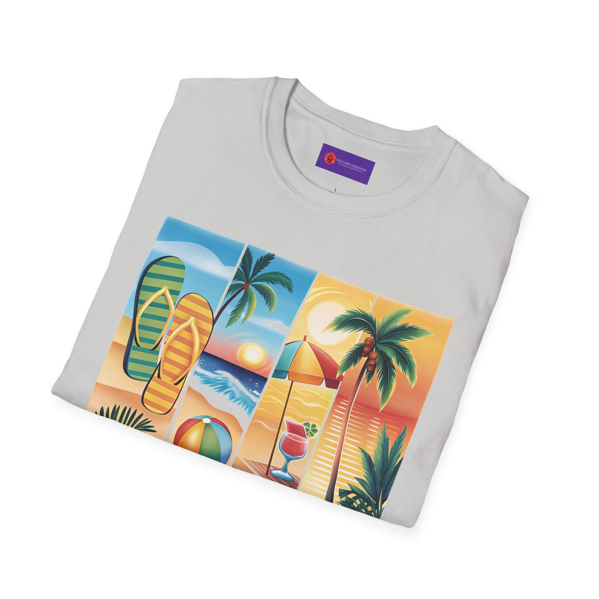 Vibrant Summer Vibes T-Shirt, Beachwear, Sunshine Apparel, Vacation Tee, Casual Summer Outfit, Gift for Beach Lovers