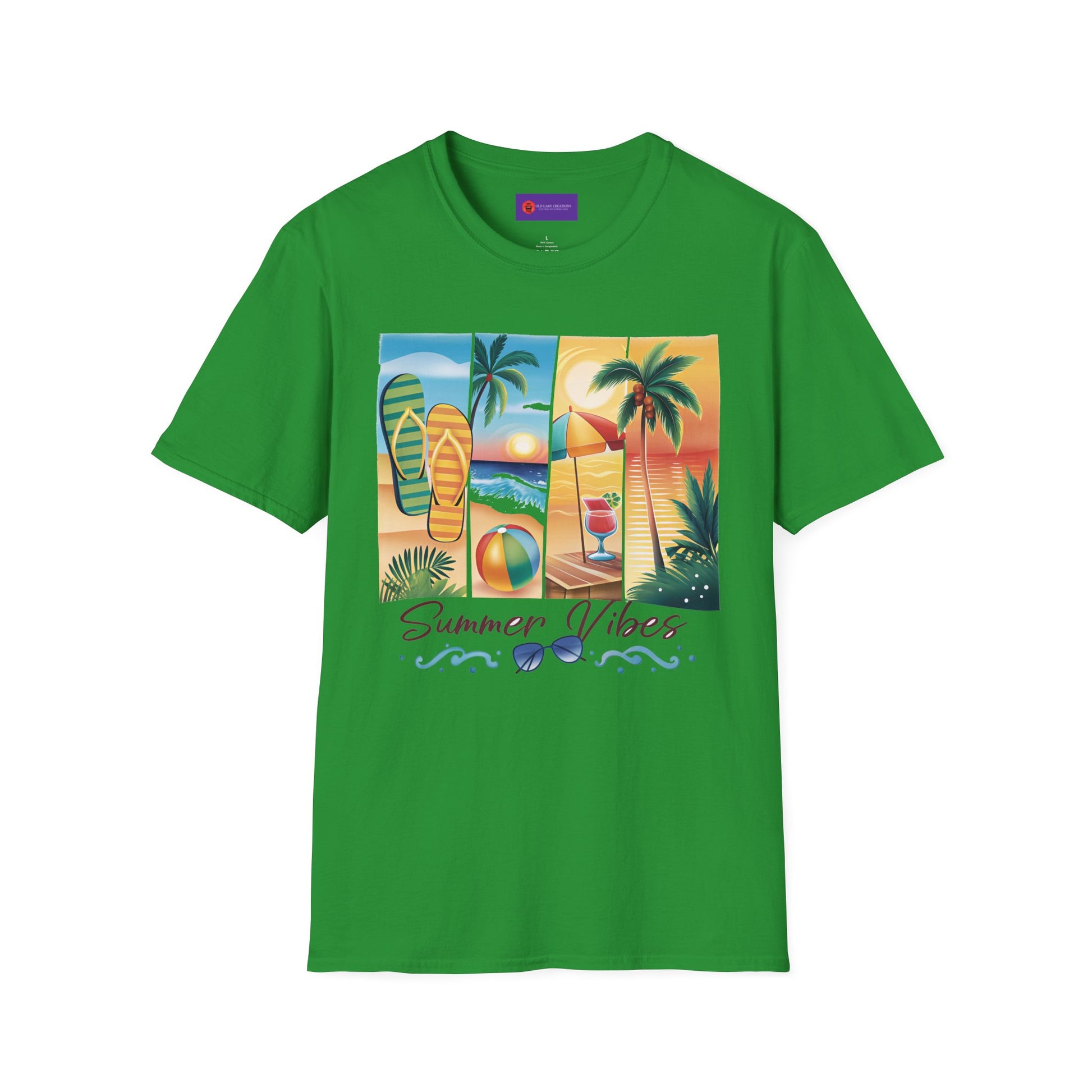 Vibrant Summer Vibes T-Shirt, Beachwear, Sunshine Apparel, Vacation Tee, Casual Summer Outfit, Gift for Beach Lovers
