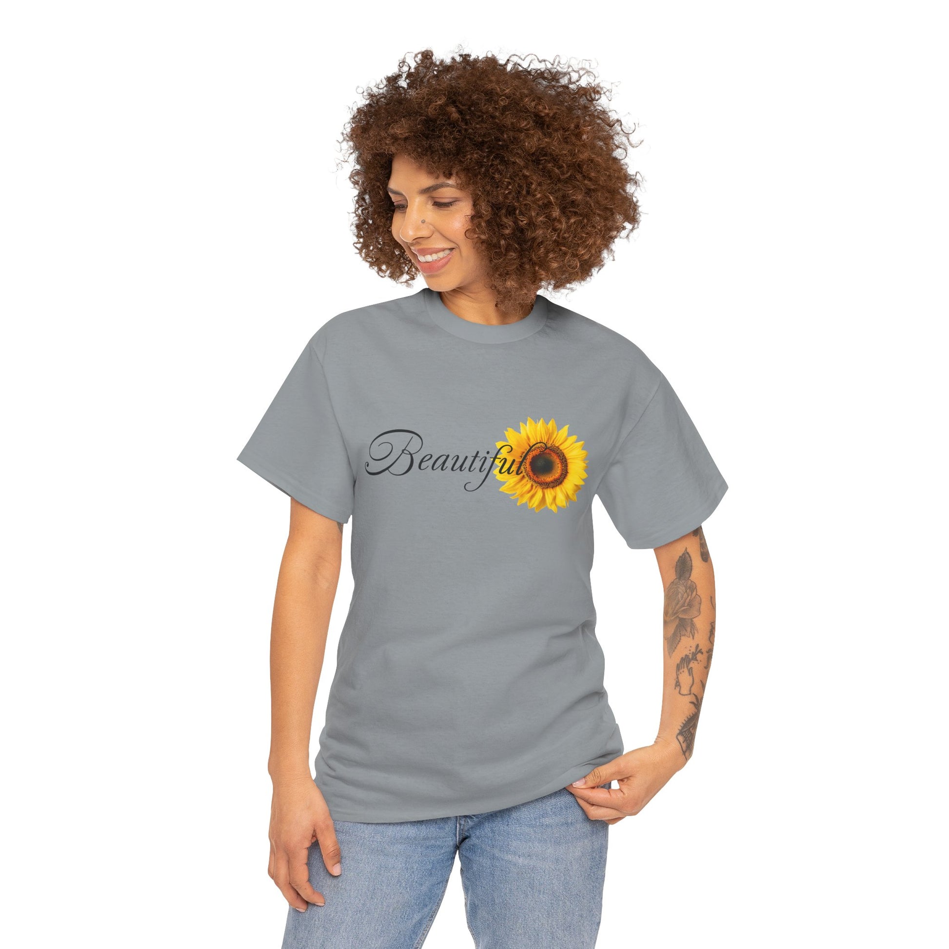 Beautiful Sunflower Unisex Cotton Tee, Nature-Inspired Gift, Casual Outfit, Summer Style, Birthday Gift, Eco-Friendly T-Shirt