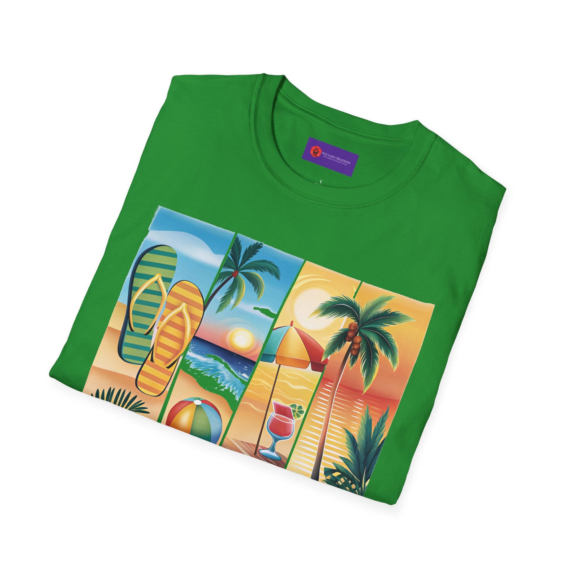 Vibrant Summer Vibes T-Shirt, Beachwear, Sunshine Apparel, Vacation Tee, Casual Summer Outfit, Gift for Beach Lovers