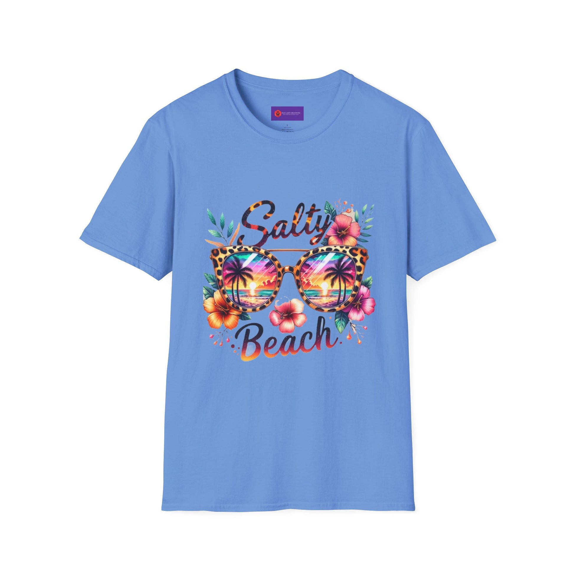 Unisex Softstyle T-Shirt with 'Salty Beach' Design - Summer Vibes, Beachwear, Vacation Shirt, Tropical Gift, Casual Tee