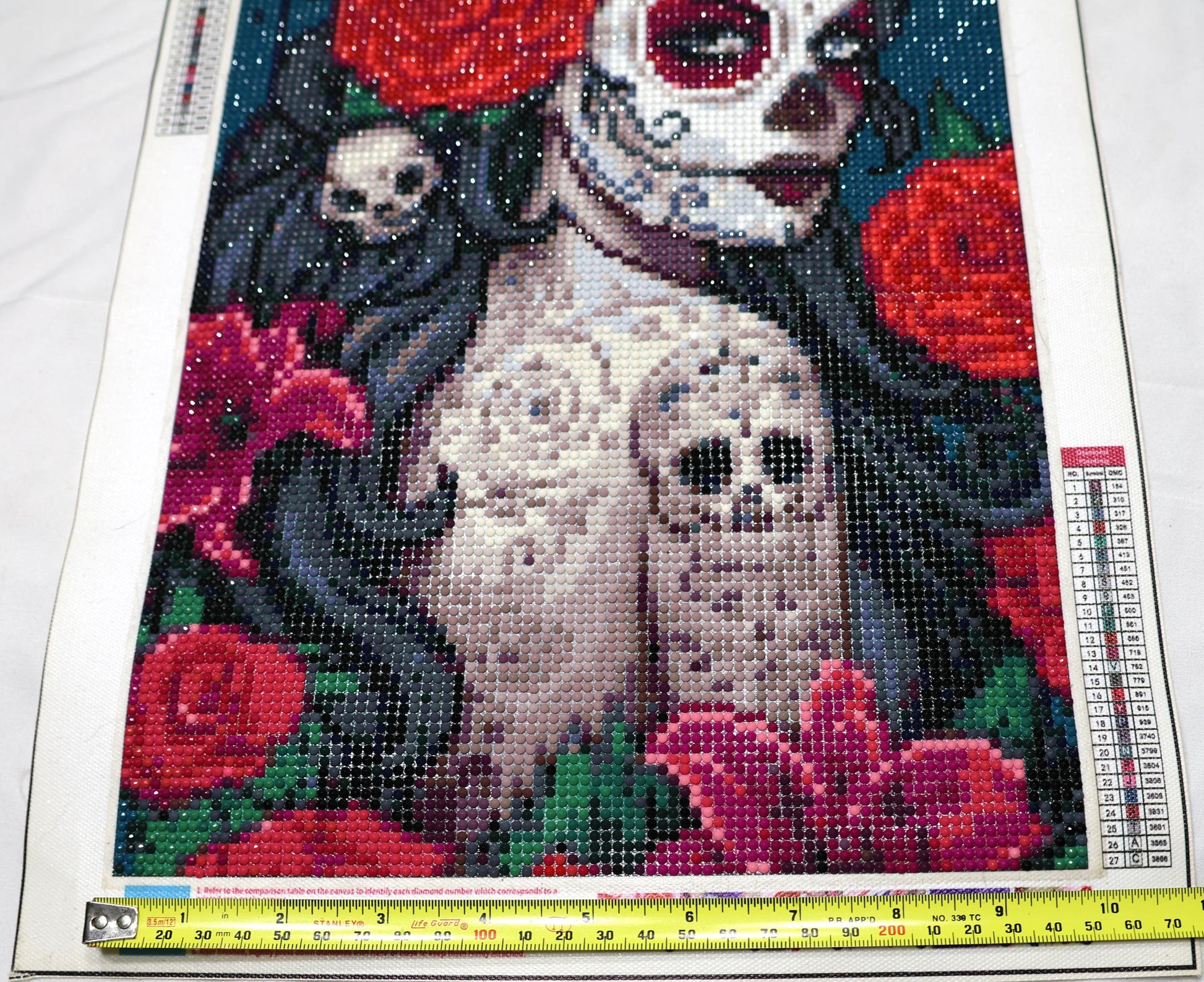Day of the Dead Diamond Painting – Sugar Skull Woman with Roses – 30x40cm Wall Art