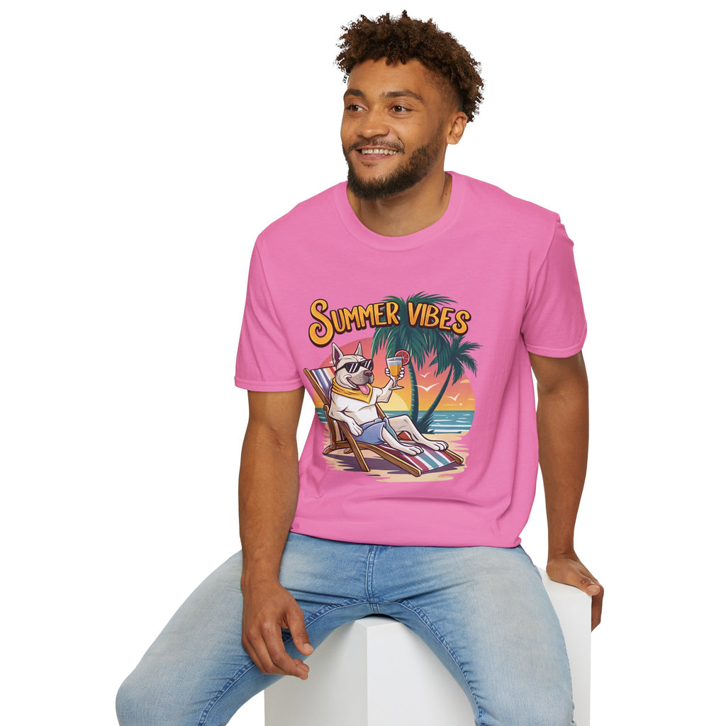 Summer Vibes Unisex Softstyle T-Shirt - Chill Casual Tee, Beachwear, Vacation Outfit, Gift for Her/Him, Trendy Summer Wear