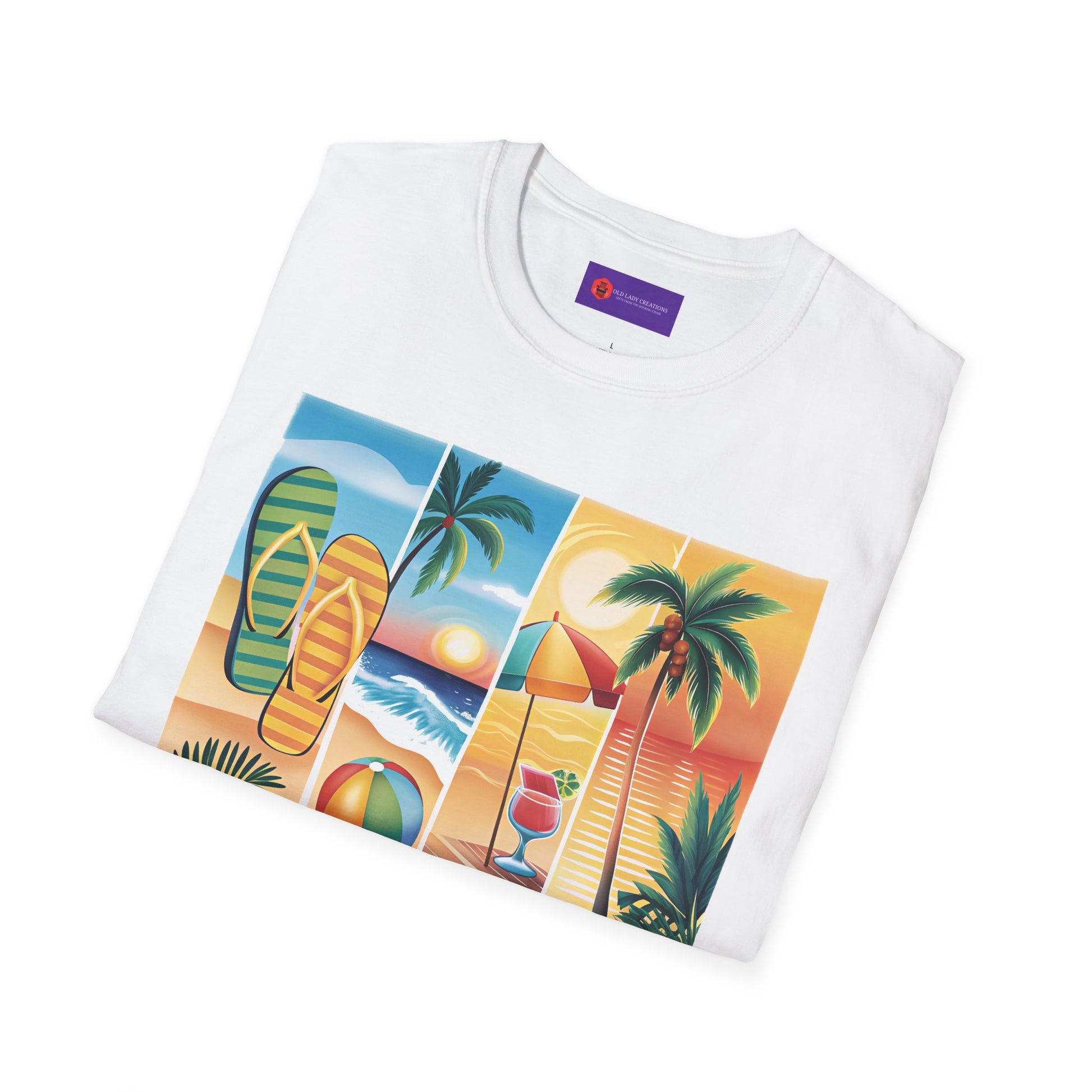 Vibrant Summer Vibes T-Shirt, Beachwear, Sunshine Apparel, Vacation Tee, Casual Summer Outfit, Gift for Beach Lovers